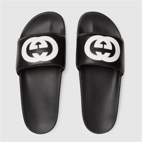 gucci slides on someone& 39|men Gucci interlocking slides.